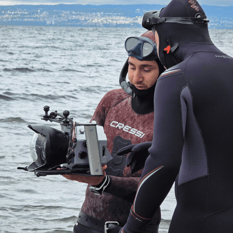 Tournage sous l'eau à Thonon-les-bains avec les étudiants